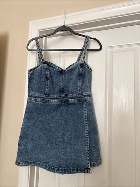 Fashion Nova Light Blue Denim Romper